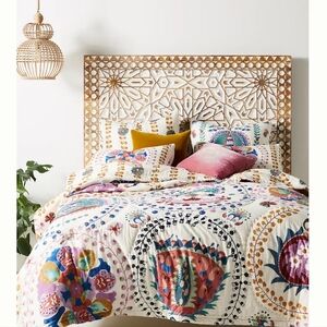 Anthropologie Delissa 2 Euro Shams New !  Funky Boho Vibe